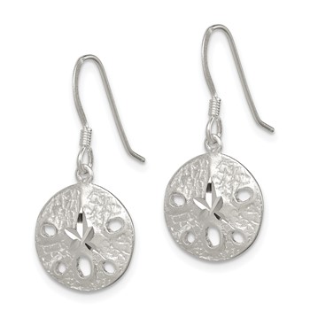 Sterling Silver Sand Dollar Earrings — alternate view