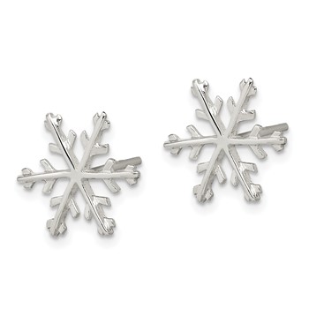 Sterling Silver Snowflake Post Earrings — alternate view