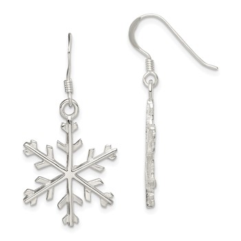 Sterling Silver Snowflake Dangle Earrings