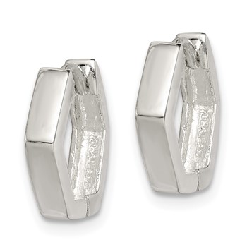 Sterling Silver Striped Hinged Hoop Earrings — alternate view