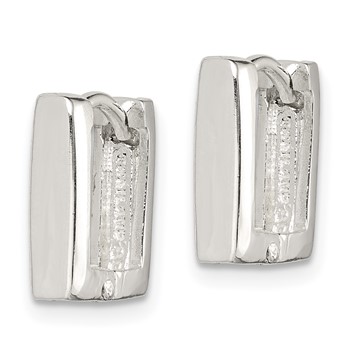 Sterling Silver Square Hinged Hoop Earrings — alternate view