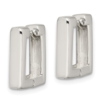 Sterling Silver Square Hinged Hoop Earrings — alternate view
