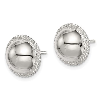 Sterling Silver 12mm Button Earrings — alternate view