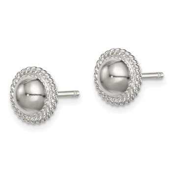 Sterling Silver 8mm Button Earrings — alternate view