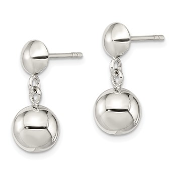 Sterling Silver 8mm Dangle Ball Post Earrings — alternate view