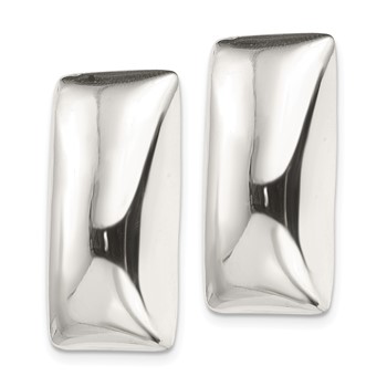 Sterling Silver Polished Non-Pierced Rectangle Earrings — alternate view