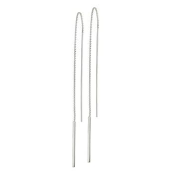 Sterling Silver Polished Bar Threader Earrings — alternate view