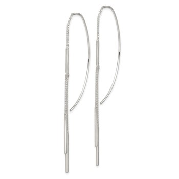 Sterling Silver Polished Multi-Strand Bar Threader Earrings — alternate view