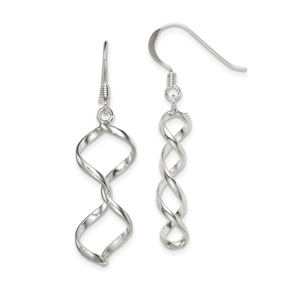 Sterling Silver Fancy Twist Dangle Earrings Sterling Silver Fancy Twist Dangle Earrings