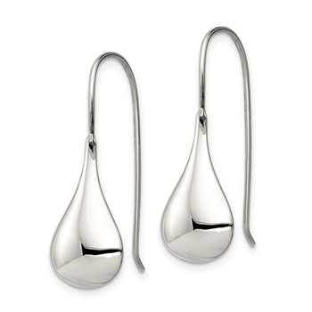 Sterling Silver Tear Drop Shaped Drop Wire Earrings — alternate view