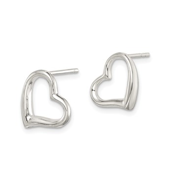 Sterling Silver Heart Earrings — alternate view
