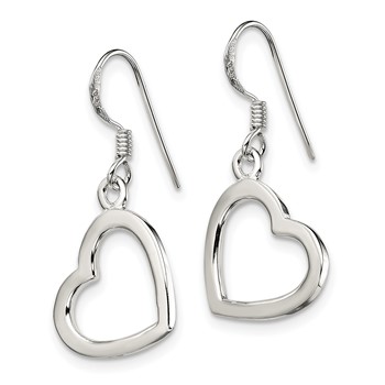Sterling Silver Heart Dangle Earrings — alternate view