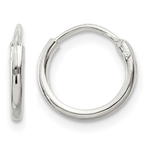 Sterling Silver 1.3mm Hoop Earrings