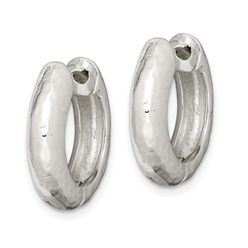 Sterling Silver Hinged Hoop Earrings — alternate view