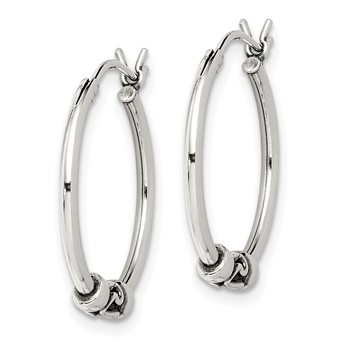 Sterling Silver Antiqued Hoop Earrings — alternate view