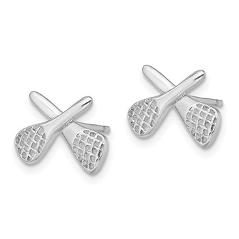 Sterling Silver Rhodium-plated Lacrosse Post Earrings — alternate view