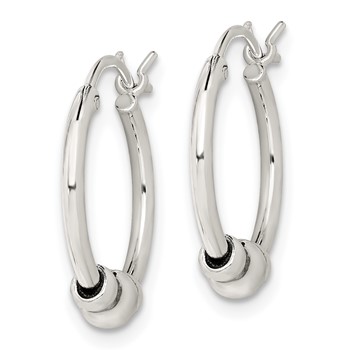 Sterling Silver Antiqued Hoop Earrings — alternate view