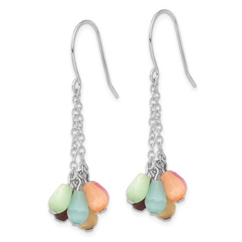 Sterling Silver Multi-color Stone Dangle Earrings — alternate view