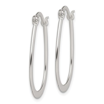 Sterling Silver Polished Oval Hoop Earrings — alternate view