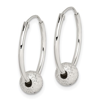 Sterling Silver Laser Bead Endless Hoop Earrings — alternate view