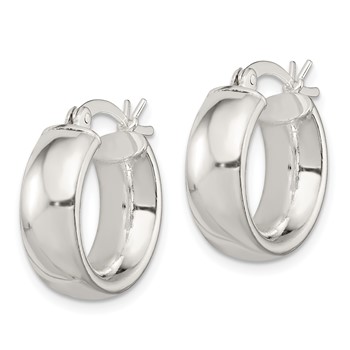 Sterling Silver Polished 6mm Round Hoop Earrings — alternate view