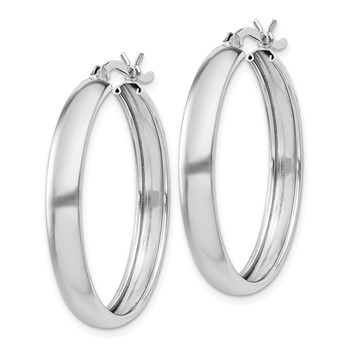 Sterling Silver Rhodium-plated 4mm x 30 Hoop Earrings — alternate view