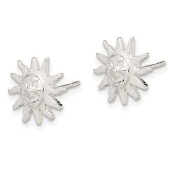 Sterling Silver Sun Mini Earrings — alternate view