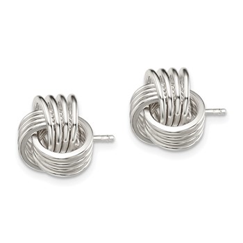 Sterling Silver Polished Knot Post Earrings — alternate view