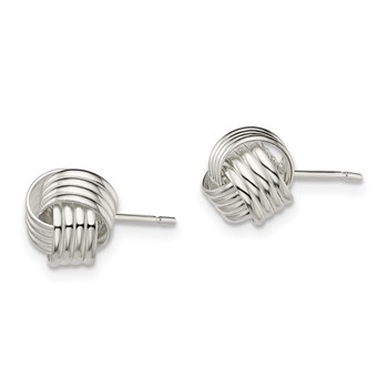 Sterling Silver Love Knot Earrings — alternate view