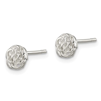 Sterling Silver Polished Celtic Knot Post Earrings — alternate view