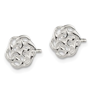 Sterling Silver Polished Celtic Knot Post Earrings — alternate view