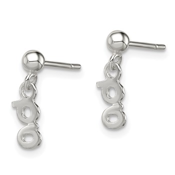Sterling Silver Polished G Dangle Post Earrings — alternate view
