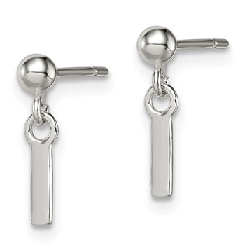 Sterling Silver Polished L Dangle Post Earrings — alternate view