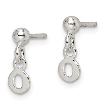 Sterling Silver Polished O Dangle Post Earrings — alternate view