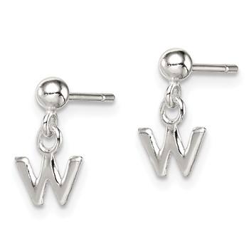 Sterling Silver Polished W Dangle Post Earrings — alternate view