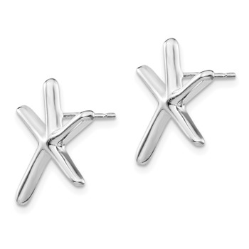 Sterling Silver Rhodium-plated Starfish Post Earrings — alternate view
