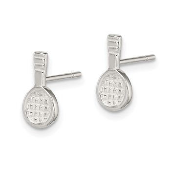 Sterling Silver Tennis Racquet Mini Earrings — alternate view