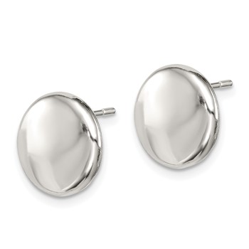 Sterling Silver Polished Button Post Earrings — alternate view