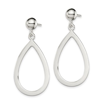 Sterling Silver Polished Teardrop Post Dangle Earrings — alternate view