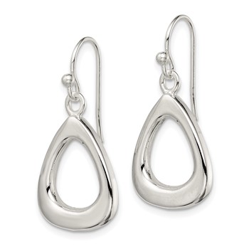Sterling Silver Polished Triangular Shaped Dangle Earrings — alternate view