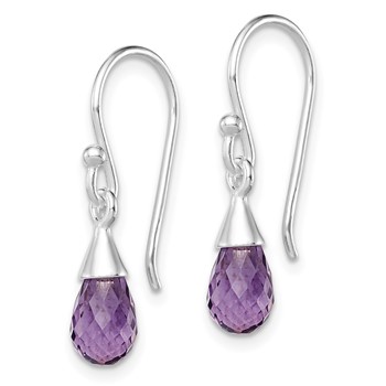 Sterling Silver Amethyst Dangle Earrings — alternate view