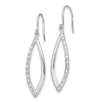 Sterling Silver Rhodium Diam. Dangle Earrings — alternate view