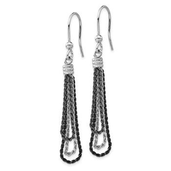 Sterling Silver & Black Rhodium-Plated Chain Dangle Earrings — alternate view