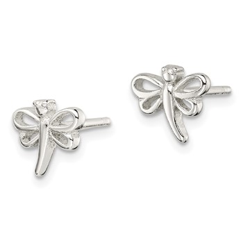 Sterling Silver Polished Dragonfly Children's Post Earrings — alternate view