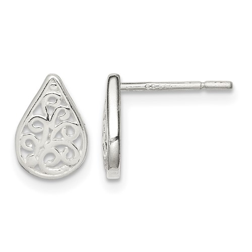 Sterling Silver Filigree Post Earrings