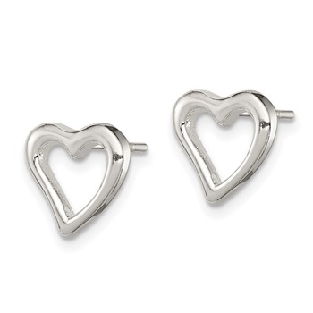Sterling Silver Heart Post Earrings — alternate view