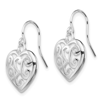 Sterling Silver Rhodium Plated Shepherd Hook Earrings — alternate view