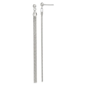 Sterling Silver Polished Fancy Long Linear Post Dangle Earrings