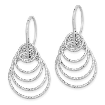 Sterling Silver Rhodium-plated D/C Graduated Circles Dangle Earrings — alternate view