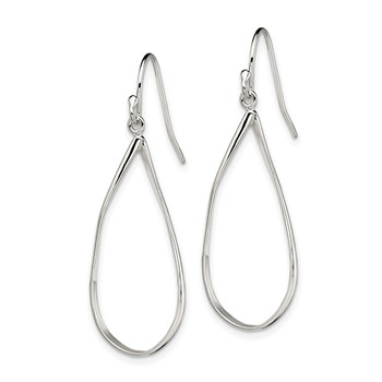 Sterling Silver Polished Teardrop Dangle Earrings — alternate view